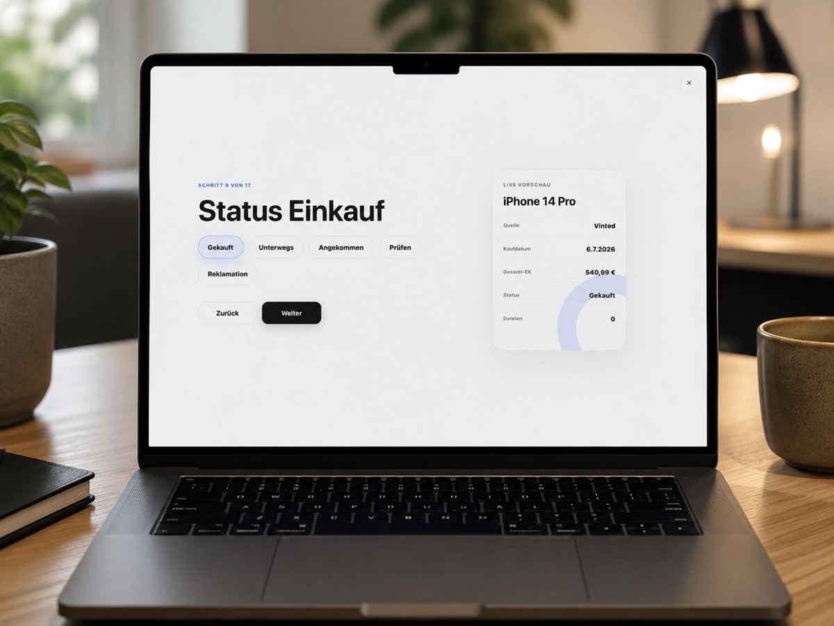 Individuelle Firmensoftware auf einem Laptop