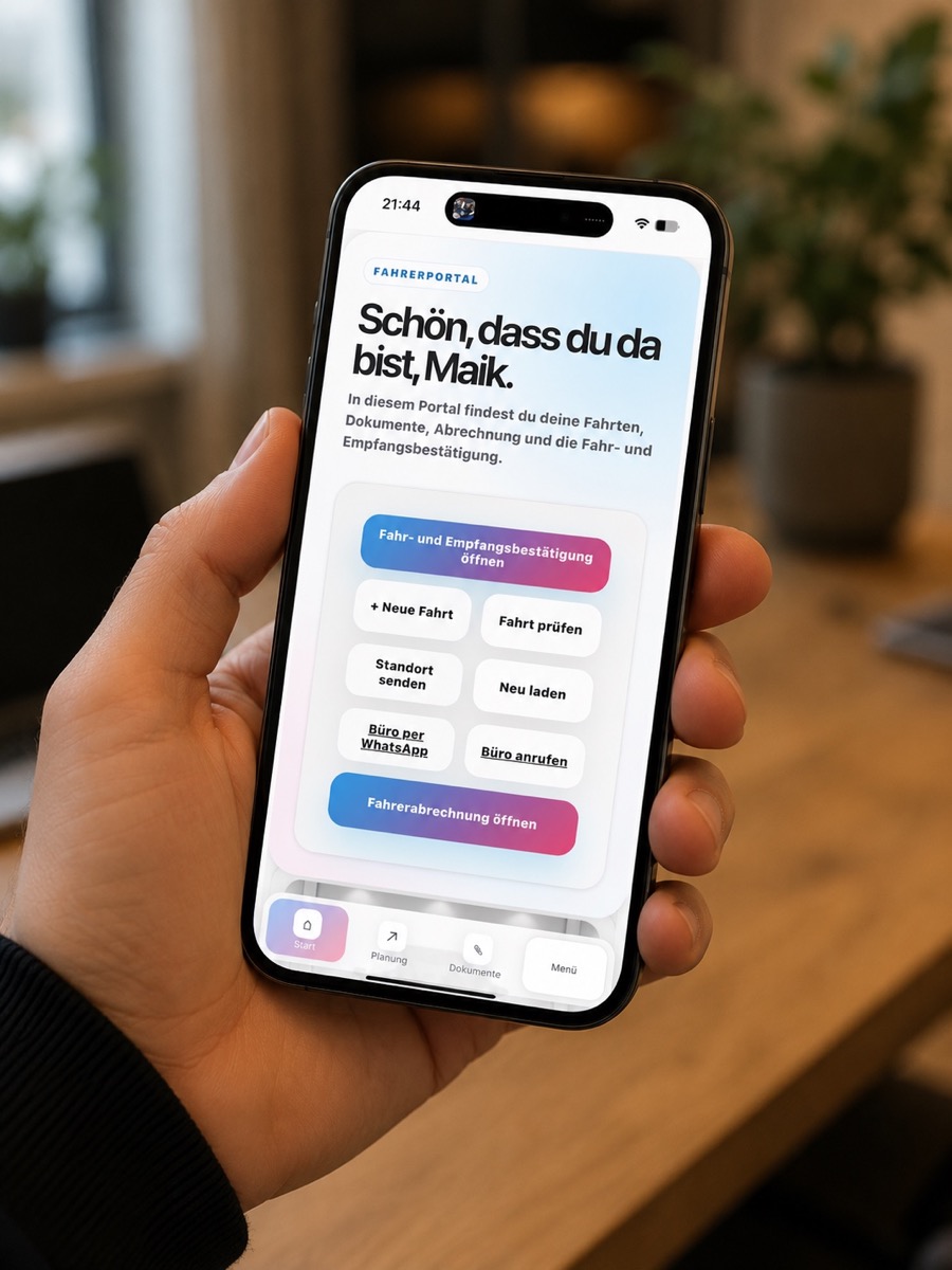 Mobiles Mitarbeiter- und Fahrerportal